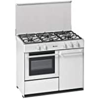 Meireles - Cocina portabombona con 4 quemadores a gas y horno a gas preparada para gás butano-propano- 90x60cm- Blanco